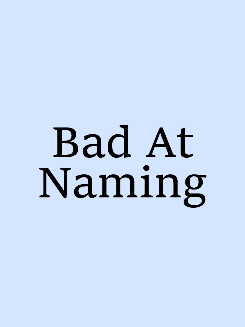 Bad At Naming* poster